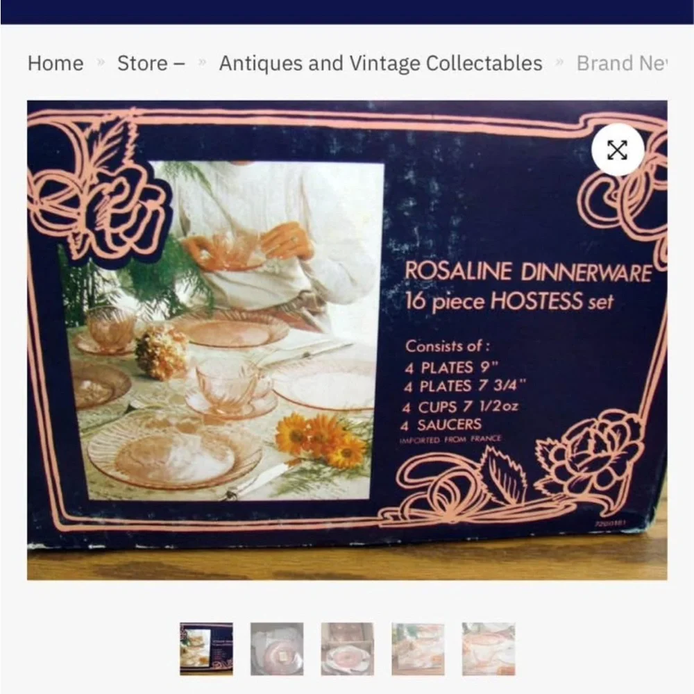 Brand New Arcoroc France Rosaline Vaisselle Pink Swirl 16 Pc Dinnerware Set - Picture 3 of 4